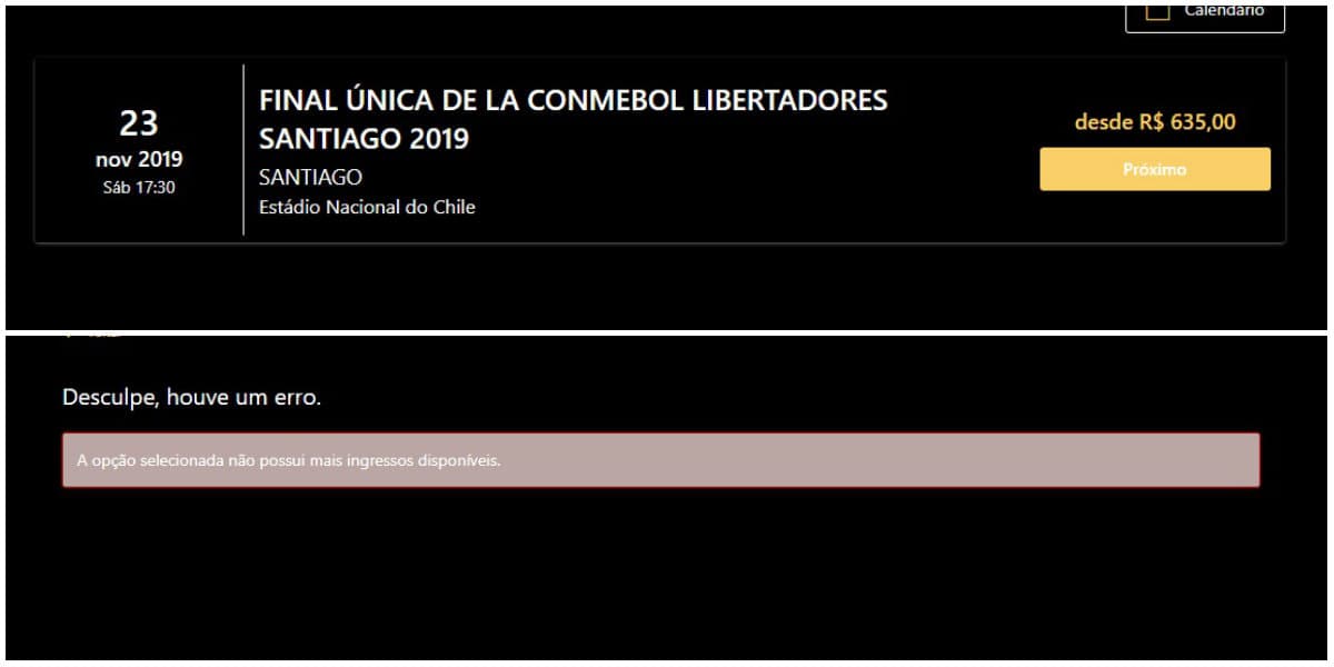 final libertadores ingressos esgotados