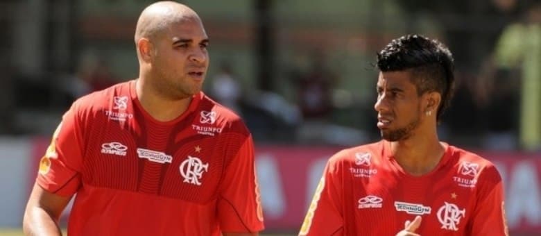 Léo Moura e Adriano Flamengo