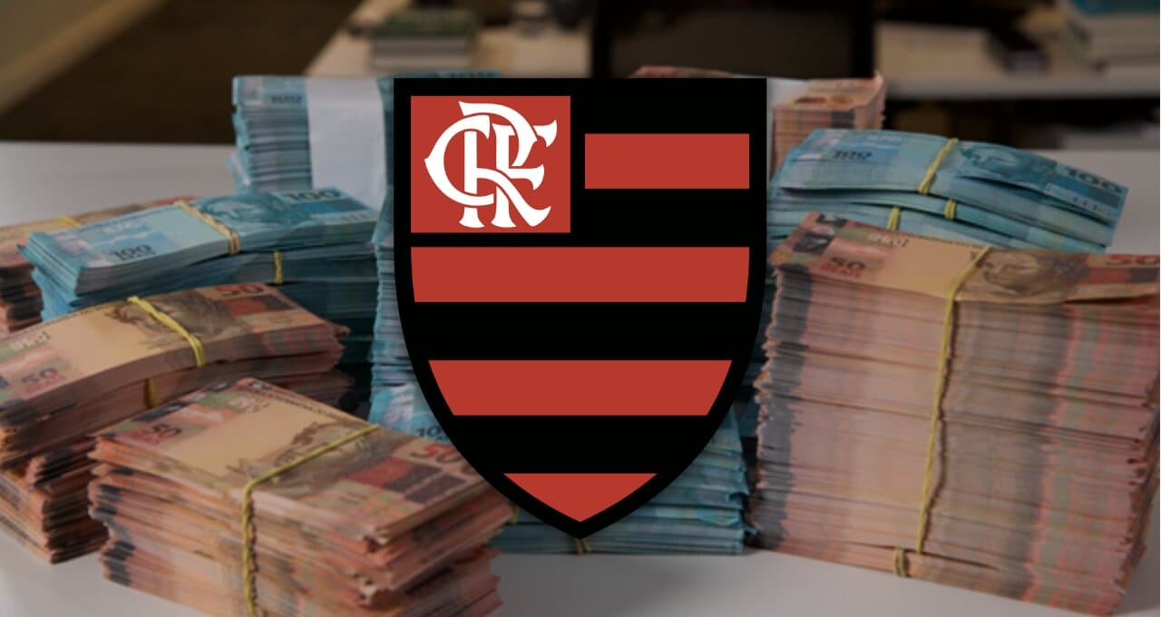 escudo do flamengo cercado de dinheiro