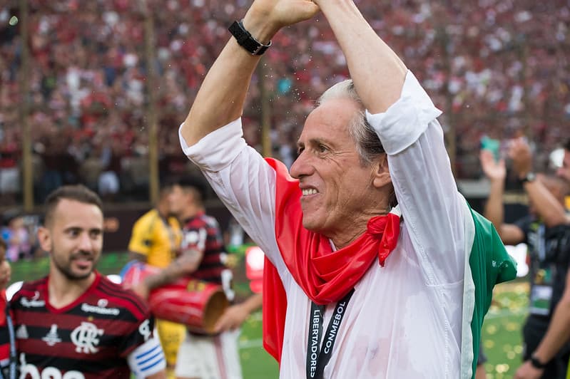 Jorge Jesus na final de Lima com o Flamengo