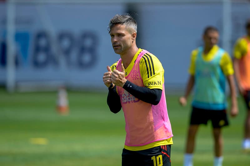 Diego Ribas em treino pelo Flamengo