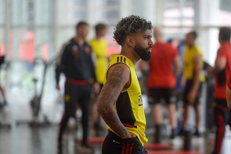 Gabigol em treino do Flamengo