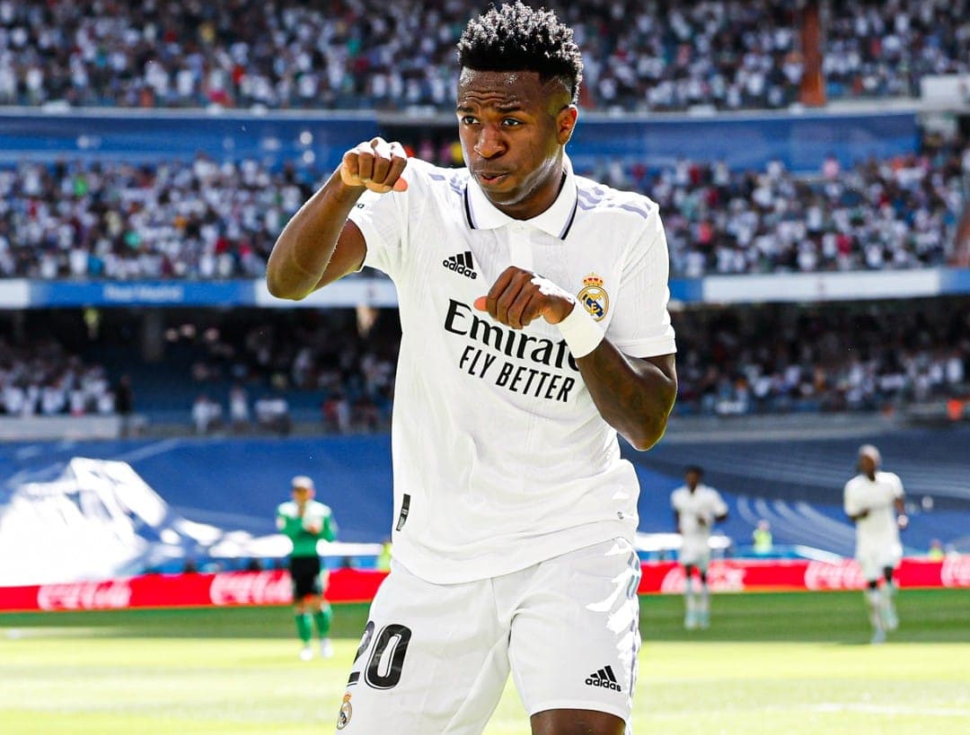 Vinícius Júnior, cria do Flamengo, comemora gol pelo Real Madrid