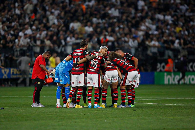 Time do Flamengo antes da final da Copa do Brasil