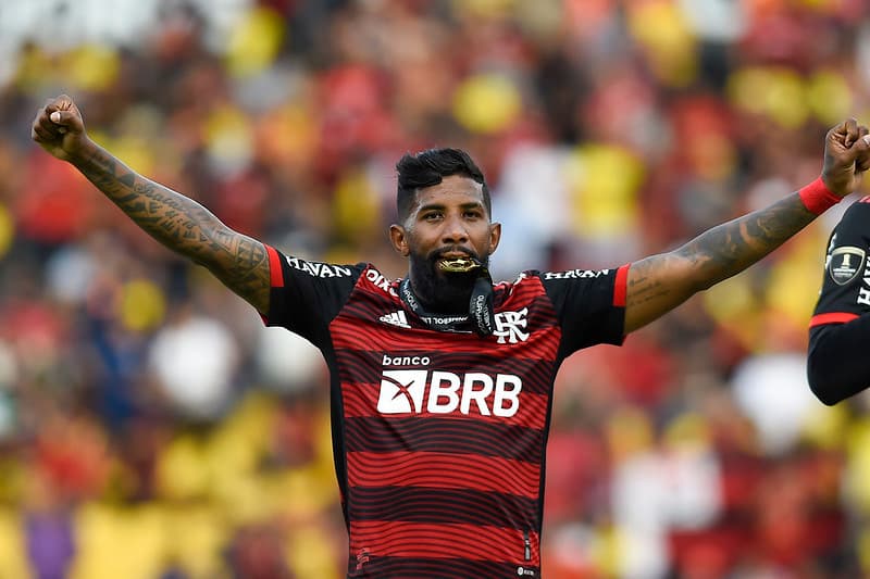 Rodinei comemorando o título da Libertadores pelo Flamengo