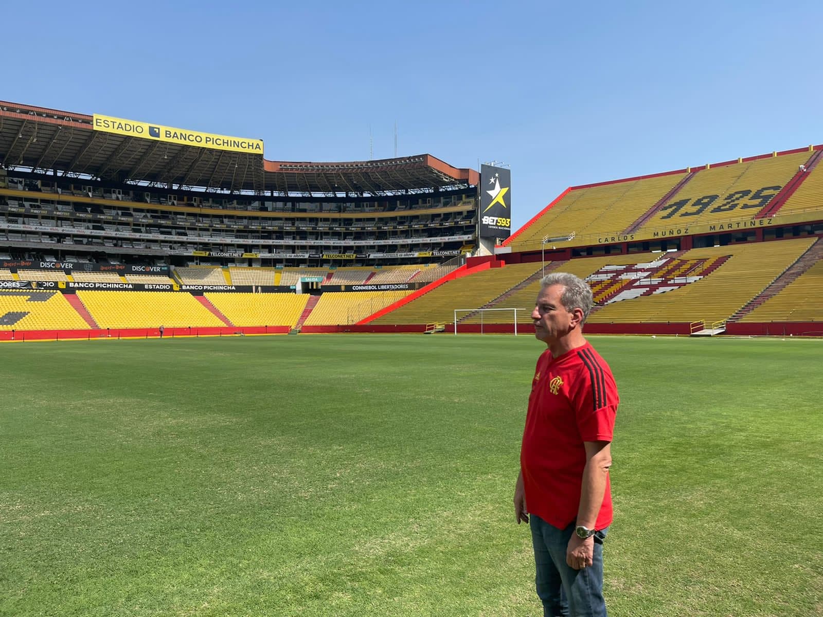 Landim em Guayaquil no estádio da final da Libertadores