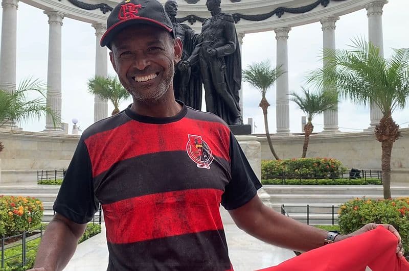 Torcedor do Flamengo em Guayaquil. Foto: Ivan Trindade / MRN