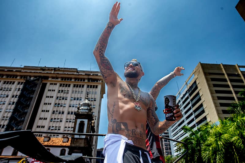 Arturo Vidal na festa do Flamengo.