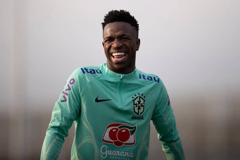 Vinícius Júnior em treino do Brasil