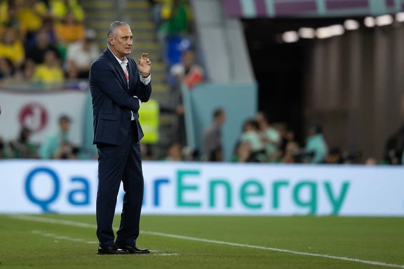 Técnico Tite do Brasil contra a Suíça, na Copa do Mundo do Catar. Foto: Lucas Figueiredo/CBF