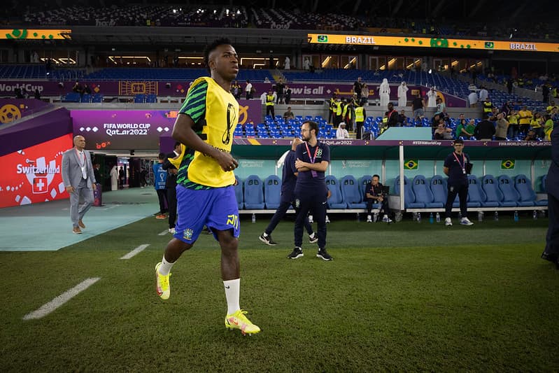 Vinícius Júnior em campo pela Seleção Brasileira