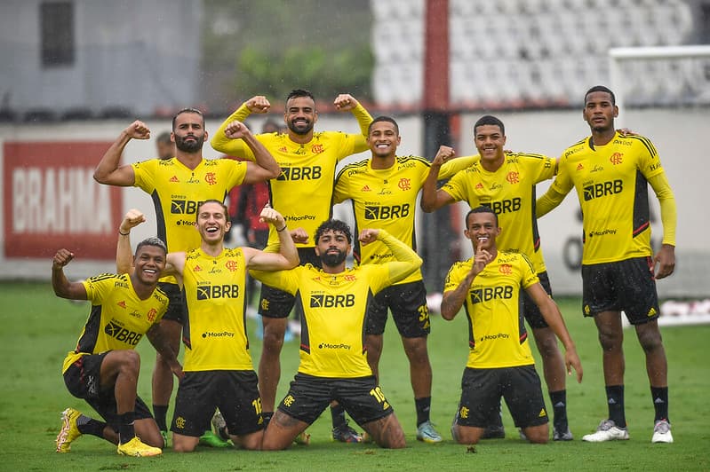 Elenco do Flamengo no treinamento do dia 30 de dezembro de 2022