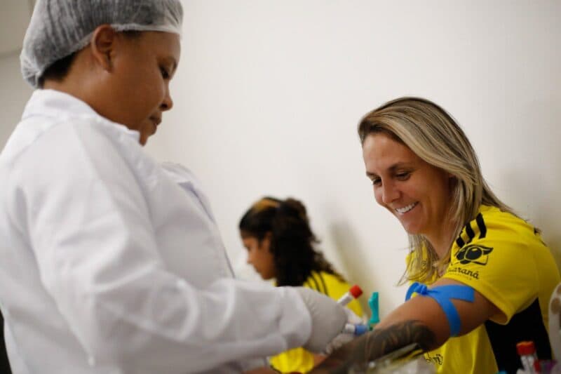 Atletas do Flamengo realizam avaliações durante o primeiro dia de pré-temporada.