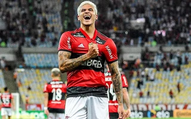 Pedro comemora gol pelo Flamengo