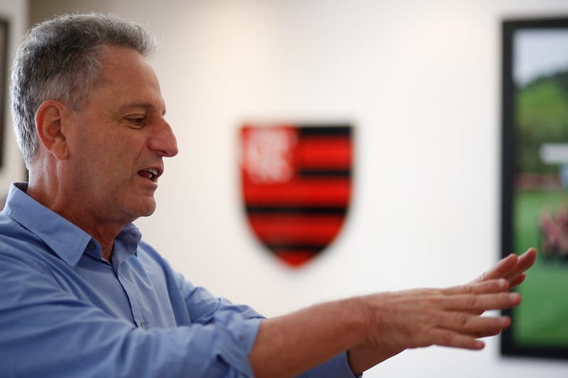 Rodolfo Landim, presidente do Flamengo; Dirigentes assinaram acordo de sigilo para não comentar SAF