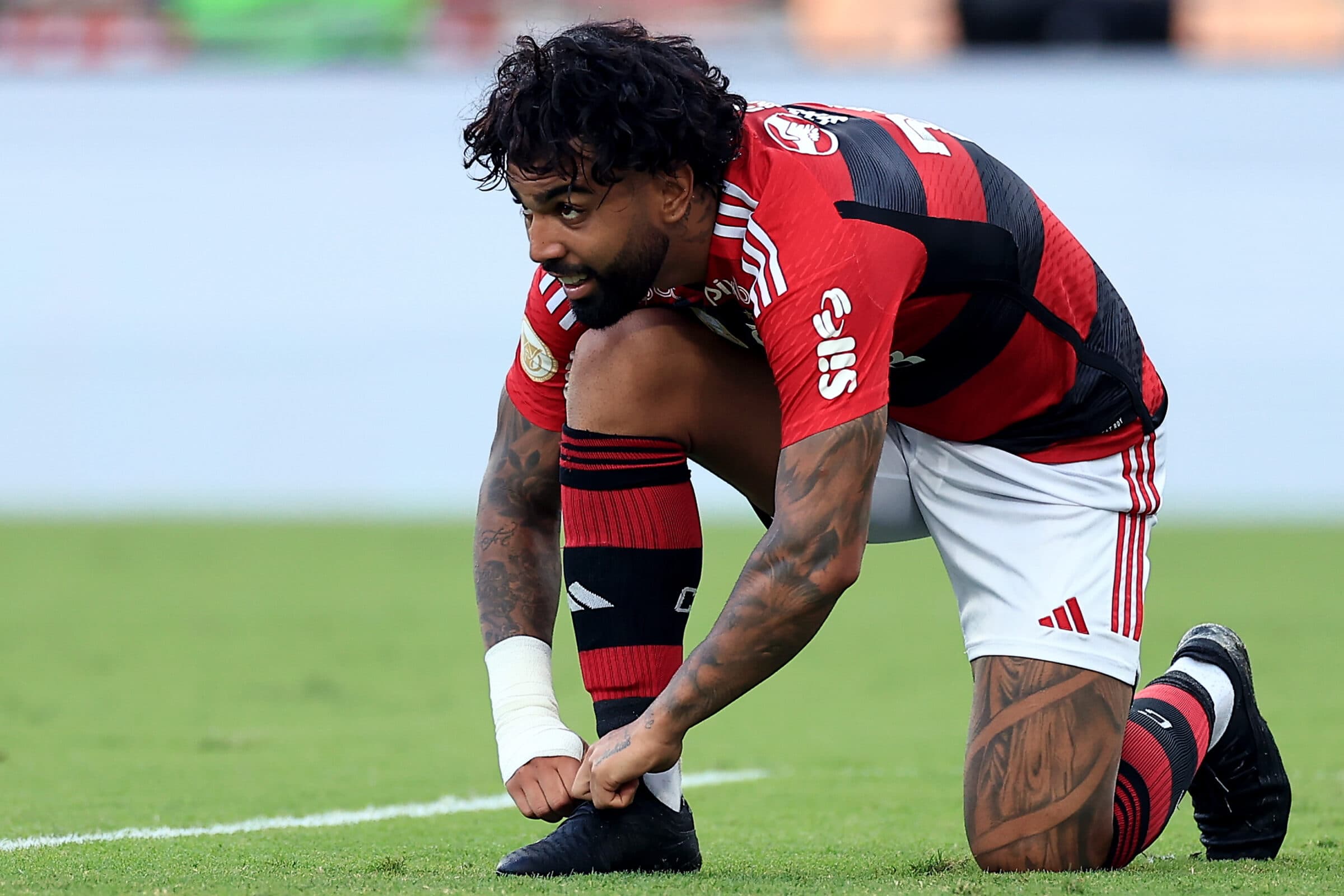 Gabigol durante clássico entre Flamengo e Botafogo