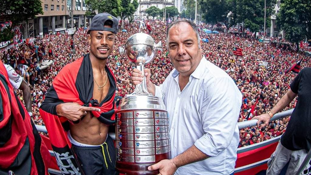 Bruno Henrique e Marcos Braz do Flamengo