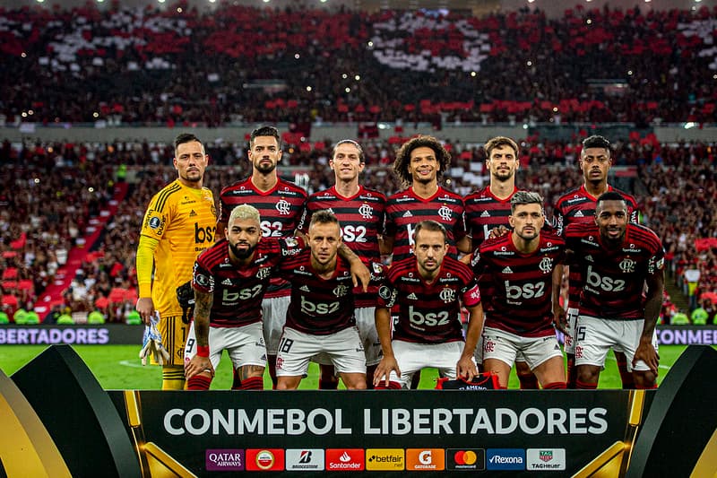 Flamengo posa para foto antes de golear o Grêmio por 5x0 na Libertadores 2019