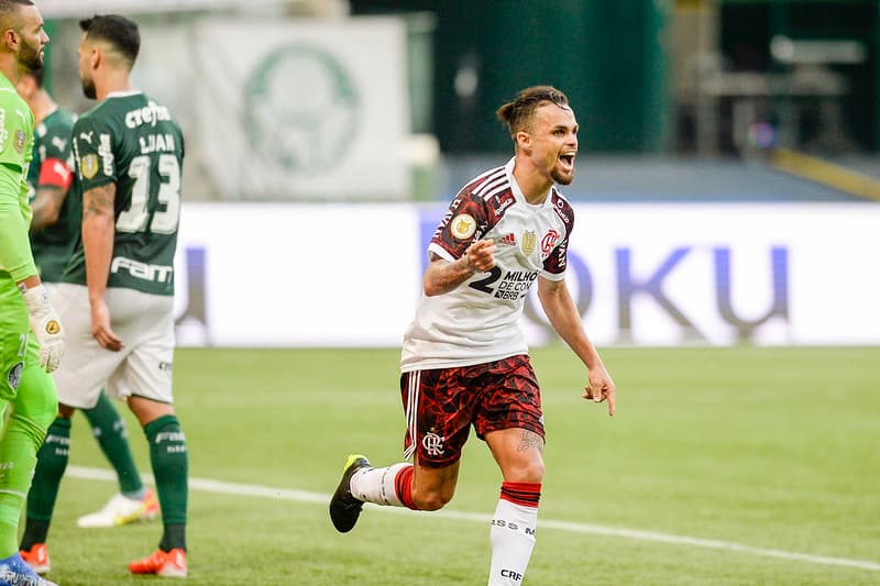 Michael comemora gol do Flamengo contra o Palmeiras
