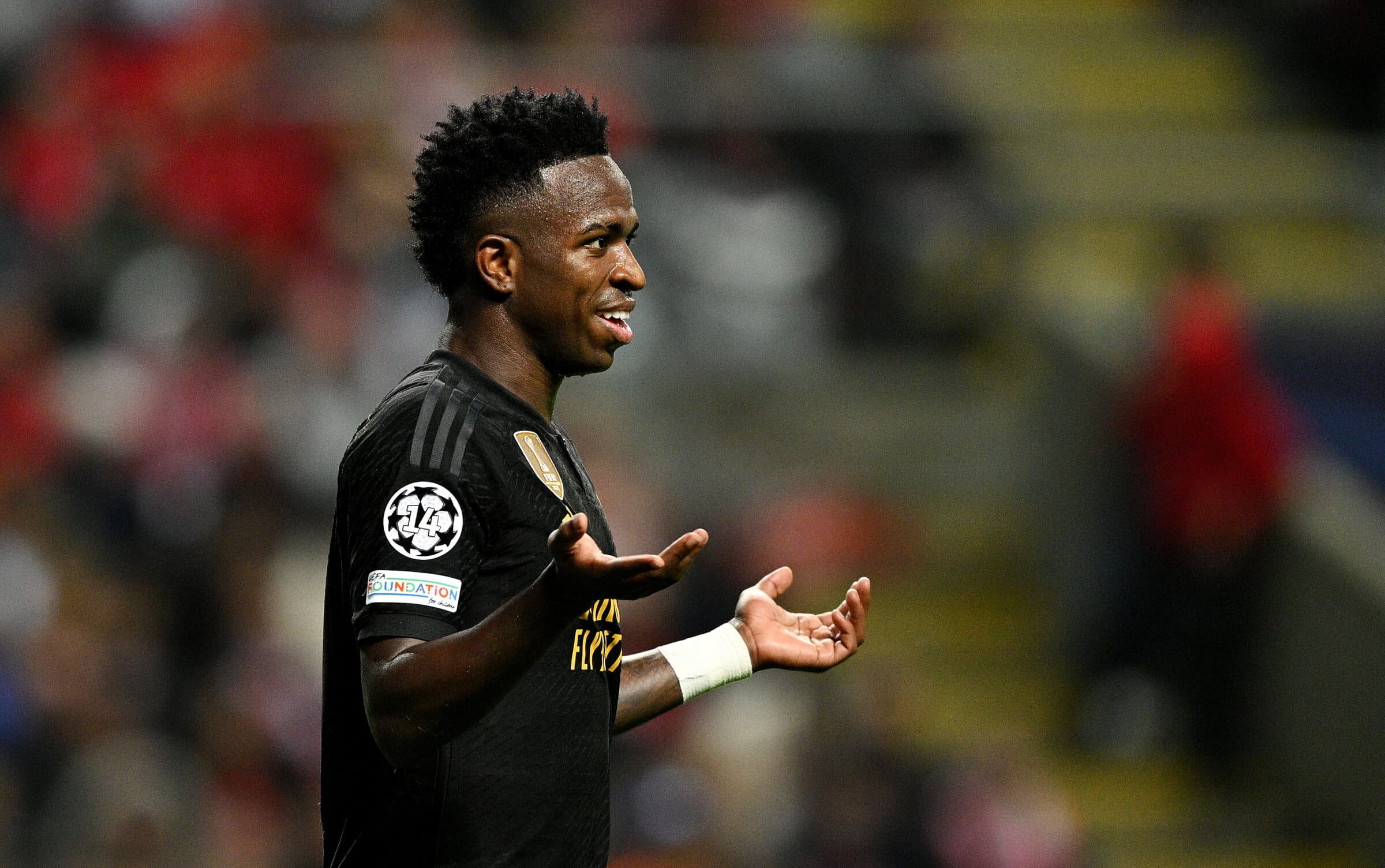 Vinícius Júnior em campo pelo Real Madrid