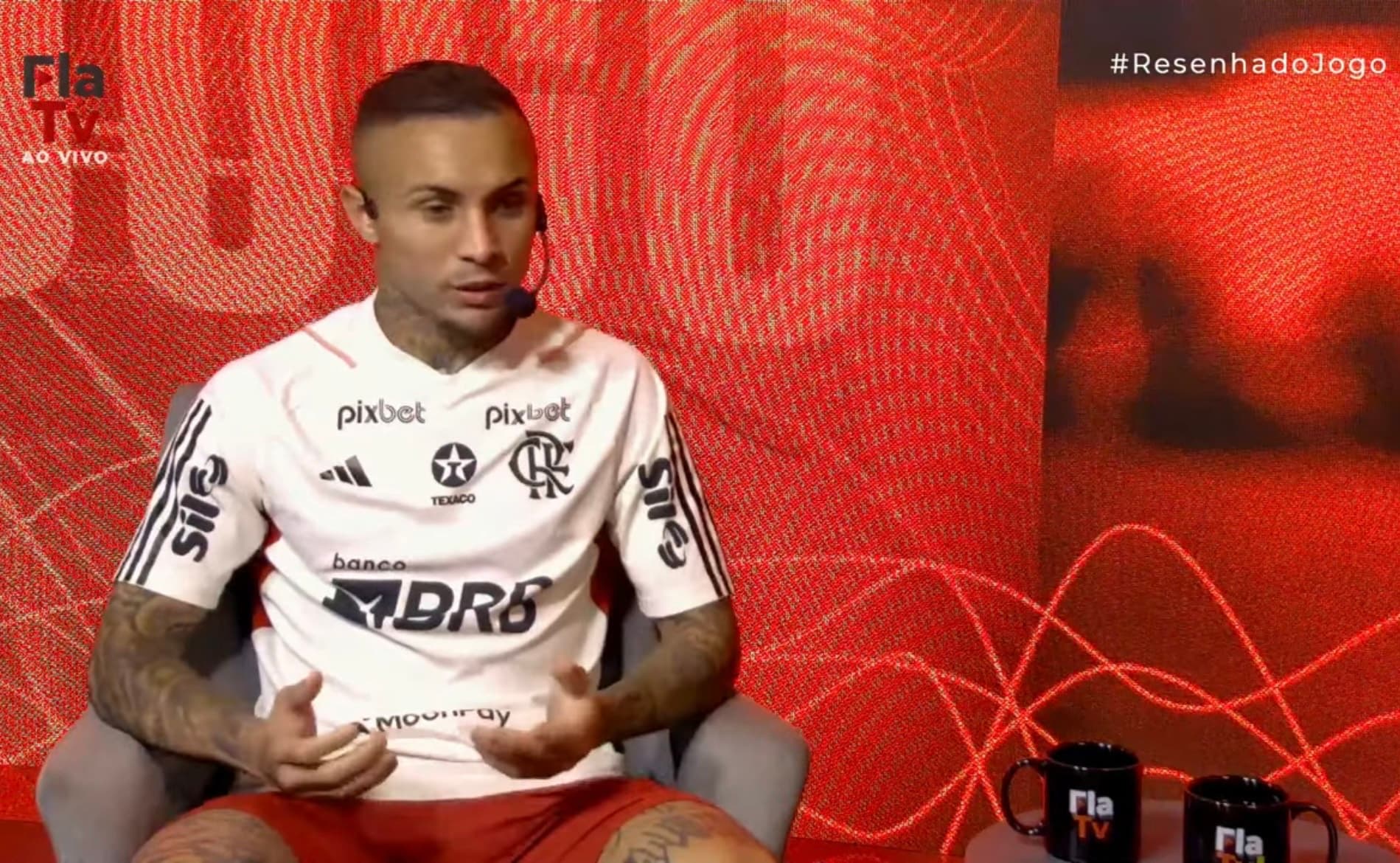 Everton Cebolinha na Fla TV após a vitória do Flamengo sobre o Palmeiras no Brasileirão