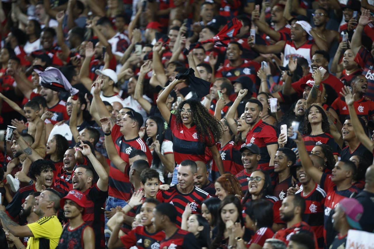 Torcida do Flamengo no Maracanã; Jogo entre Flamengo e Amazonas, na Arena da Amazônia, deve contar com grande festa de organizadas rubro-negras