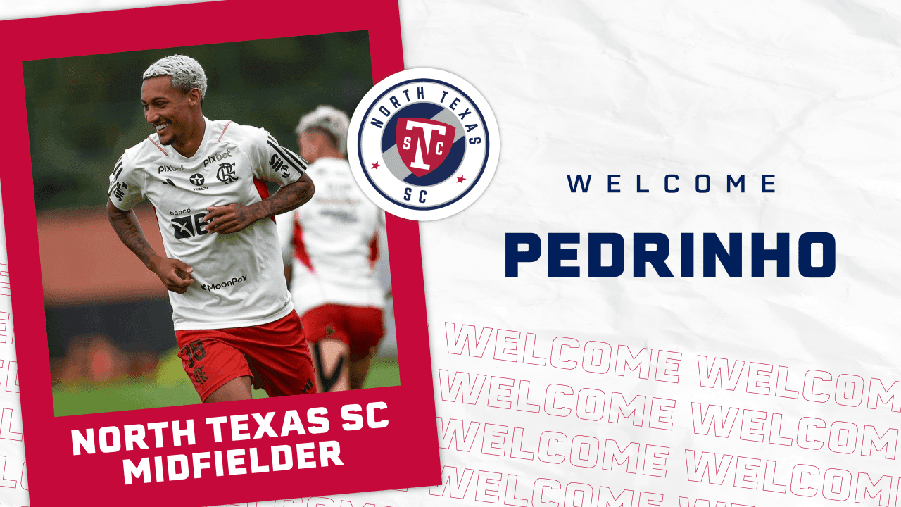Anúncio Pedrinho no North Texas; Jogador é filho do ex-meia Beto e ficou no Flamengo por 11 anos