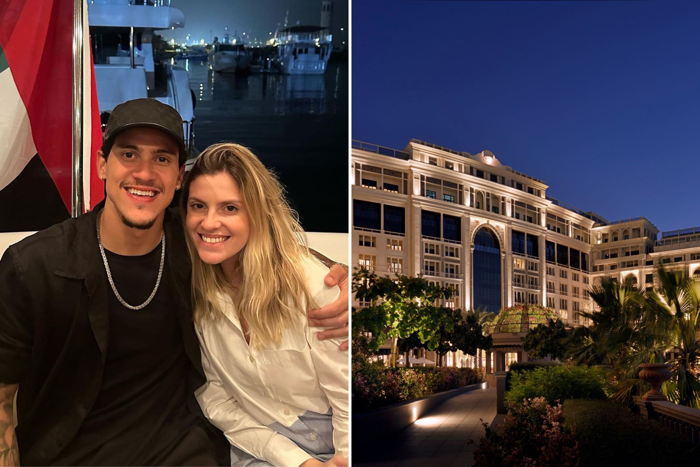 Pedro está em Dubai com esposa, enquanto Everton Ribeiro, Arrascaeta e Gabigol também curtem férias longe do Rio