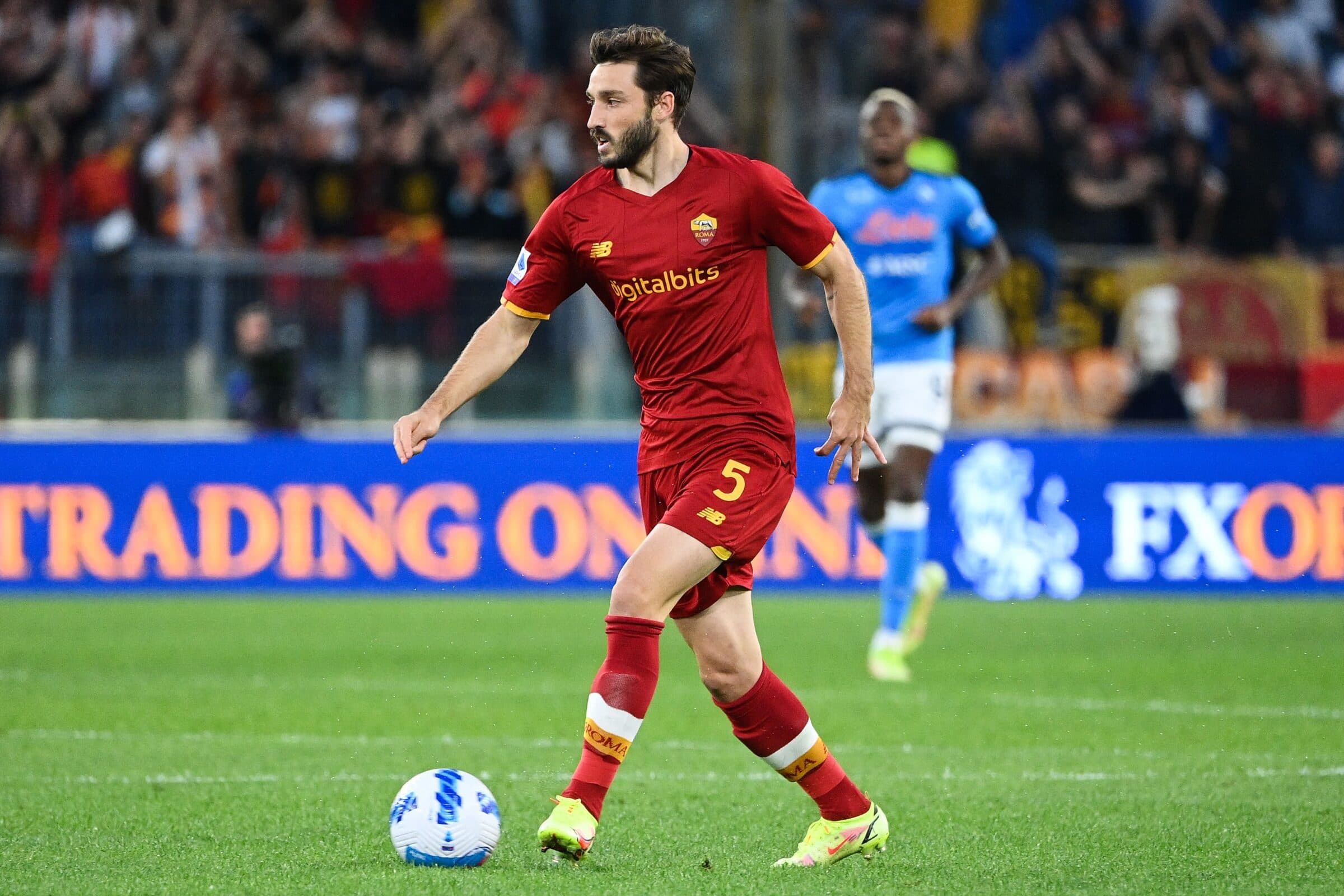 Matías Viña, alvo do Flamengo, em ação pela Roma