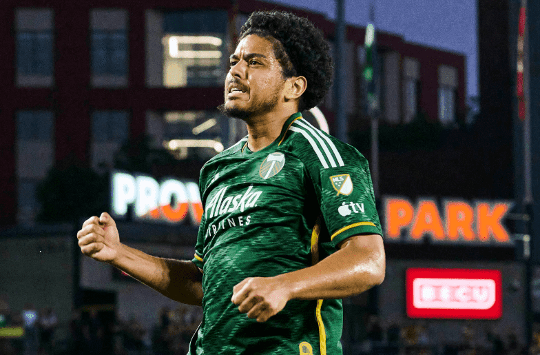 Evander comemora gol pelo Portland Timbers; jogador esteve na mira do Flamengo no início de 2024