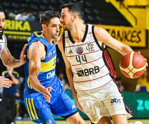 Cuello em quadra na vitória do Flamengo sobre o Boca Juniors, pela BCLA