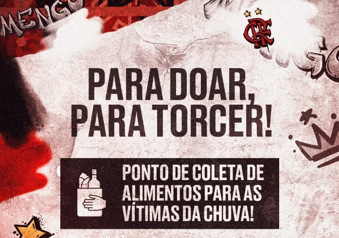 Flamengo realiza campanha para arrecadar alimentos para as vítimas das chuvas no Rio de Janeiro