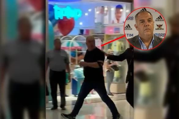 Marcos Braz logo após confusão com Leandro, torcedor do Flamengo, em shopping do Rio de Janeiro