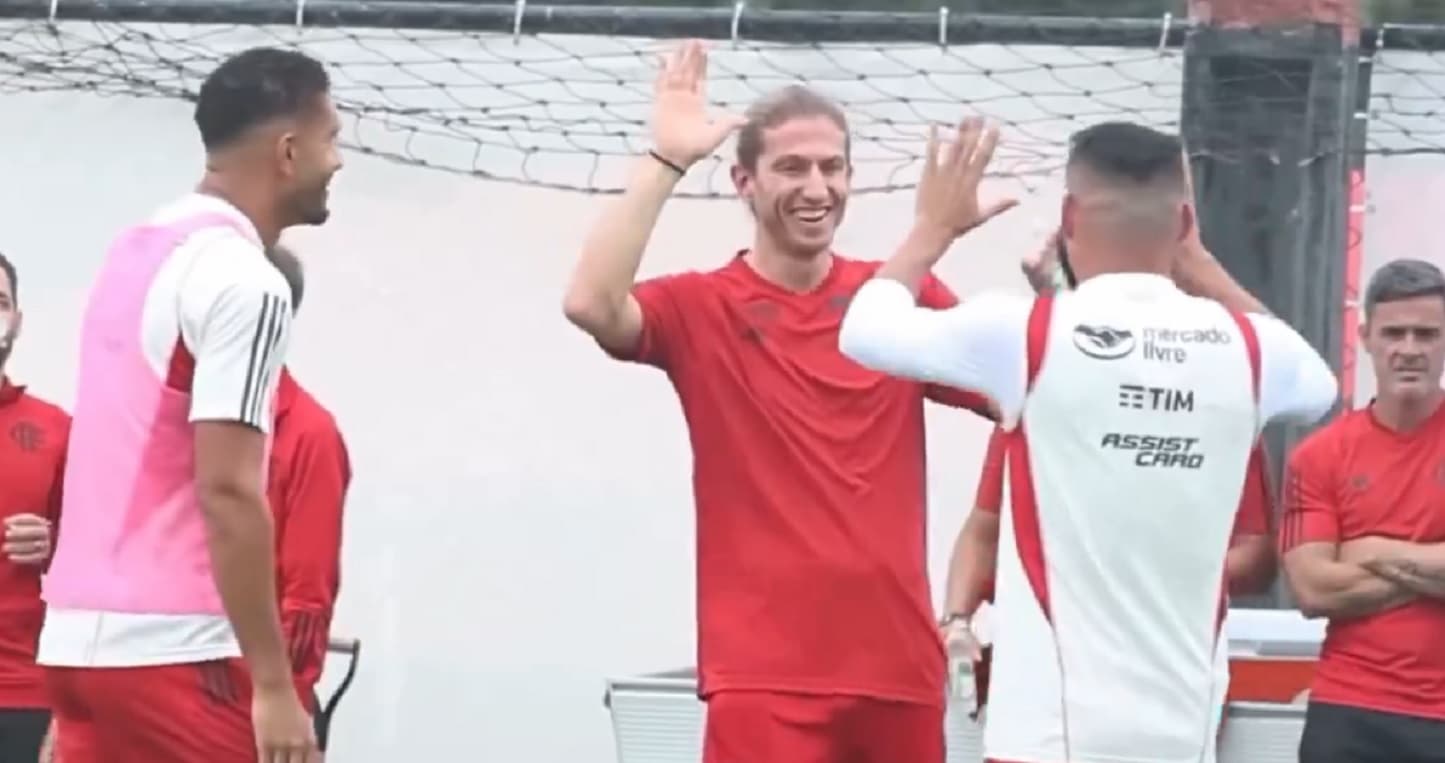 filipe luís encontra thiago maia no flamengo