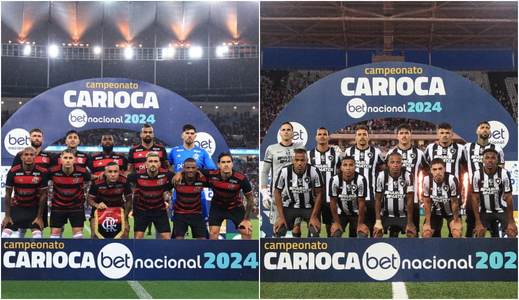 Times titulares de Flamengo e Botafogo antes de partida do Campeonato Carioca; Mano a Mano da TNT foi de ampla vantagem do Rubro-Negro