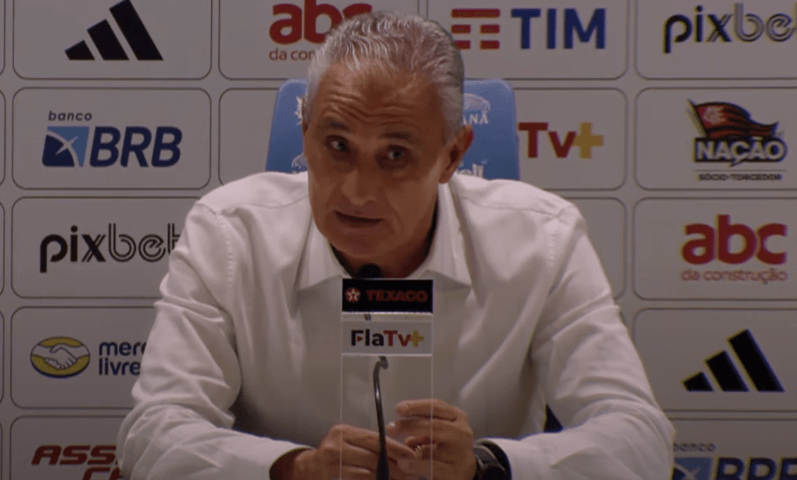 Ttie durante coletiva pós Flamengo x Boavista; treinador falou sobre disputa por titularidade de Pedro e Gabigol