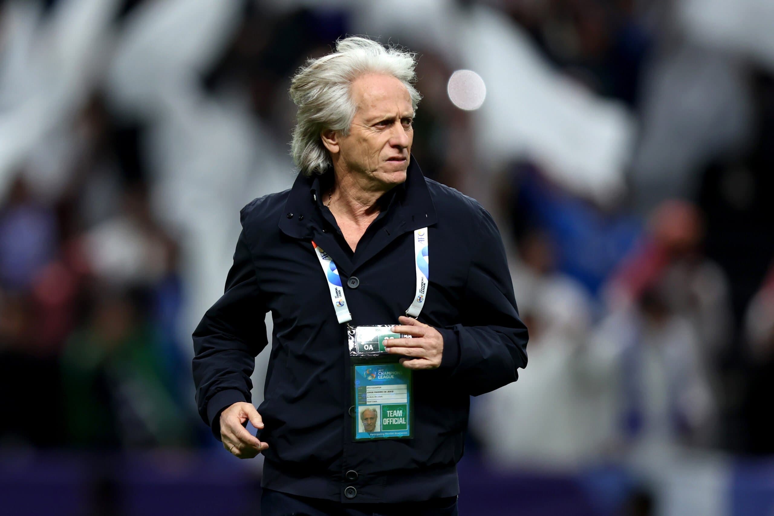 Jorge Jesus durante a vitória do Al-Hilal na Champions League Asiática