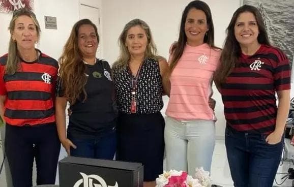 Marion (à direita) com a bancada feminina do Flamengo. Conselheira foi alvo de episódio de machismo em reunião de conselho deliberativo do Flamengo