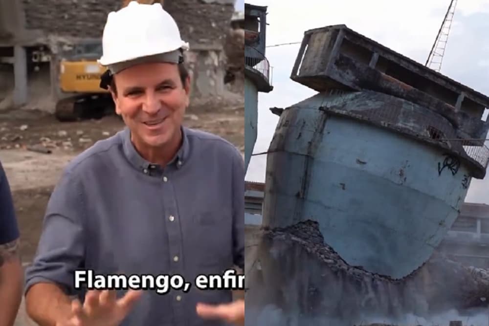 eduardo paes no gasômetro do flamengo