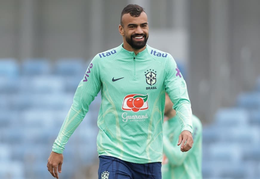Fabrício Bruno, do Flamengo, em treino da Seleção Brasileira