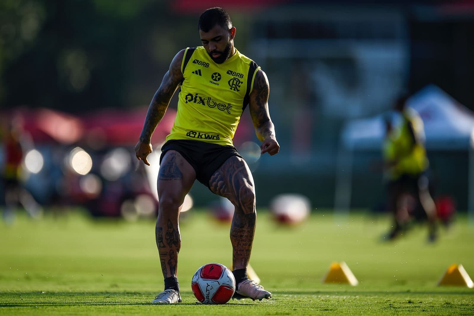 Gabigol em treino do Flamengo