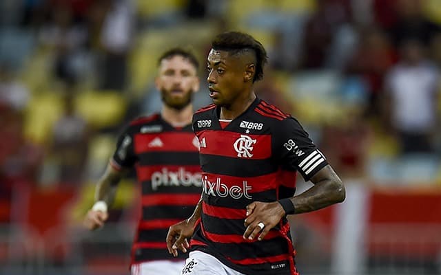 Bruno Henrique em campo pelo Flamengo;