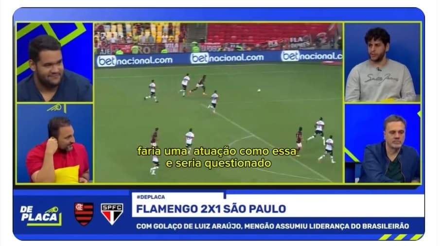 Comentarista critica postura da torcida do Flamengo após vitória sobre o São Paulo