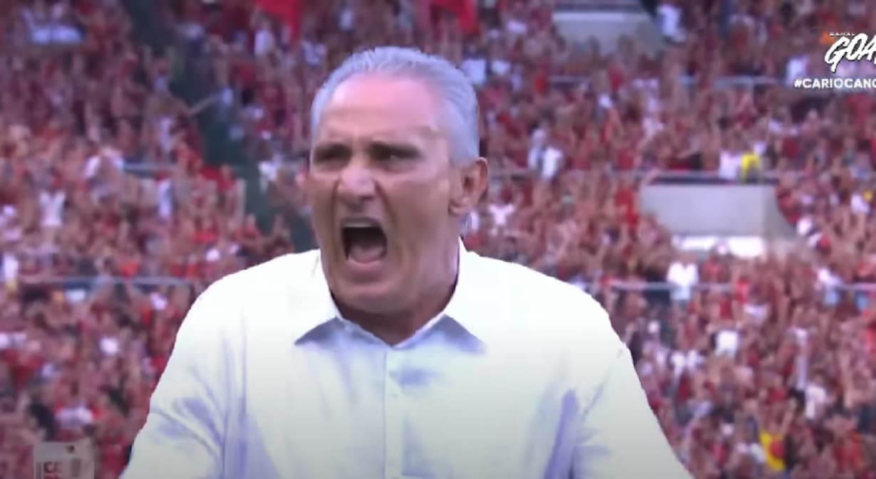 tite comemora gol pelo flamengo