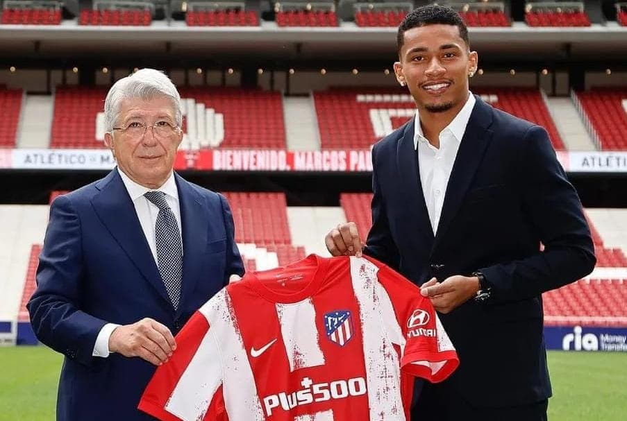 Marcos Paulo na chegada ao Atlético de Madrid