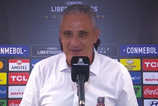 Tite em entrevista na chegada do Flamengo ao Maracanã para enfrentar Bolívar na Libertadores
