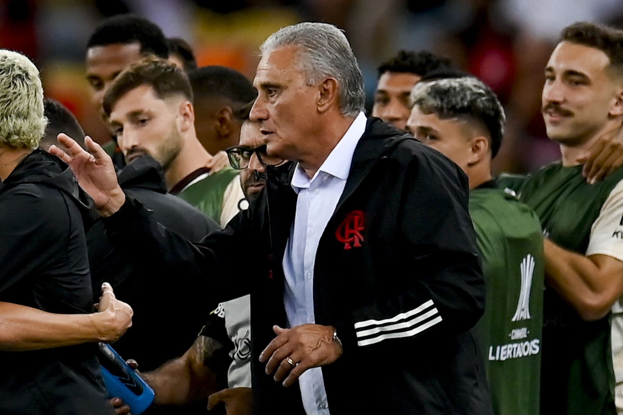 Tite durante Flamengo x Bolívar, no Maracanã