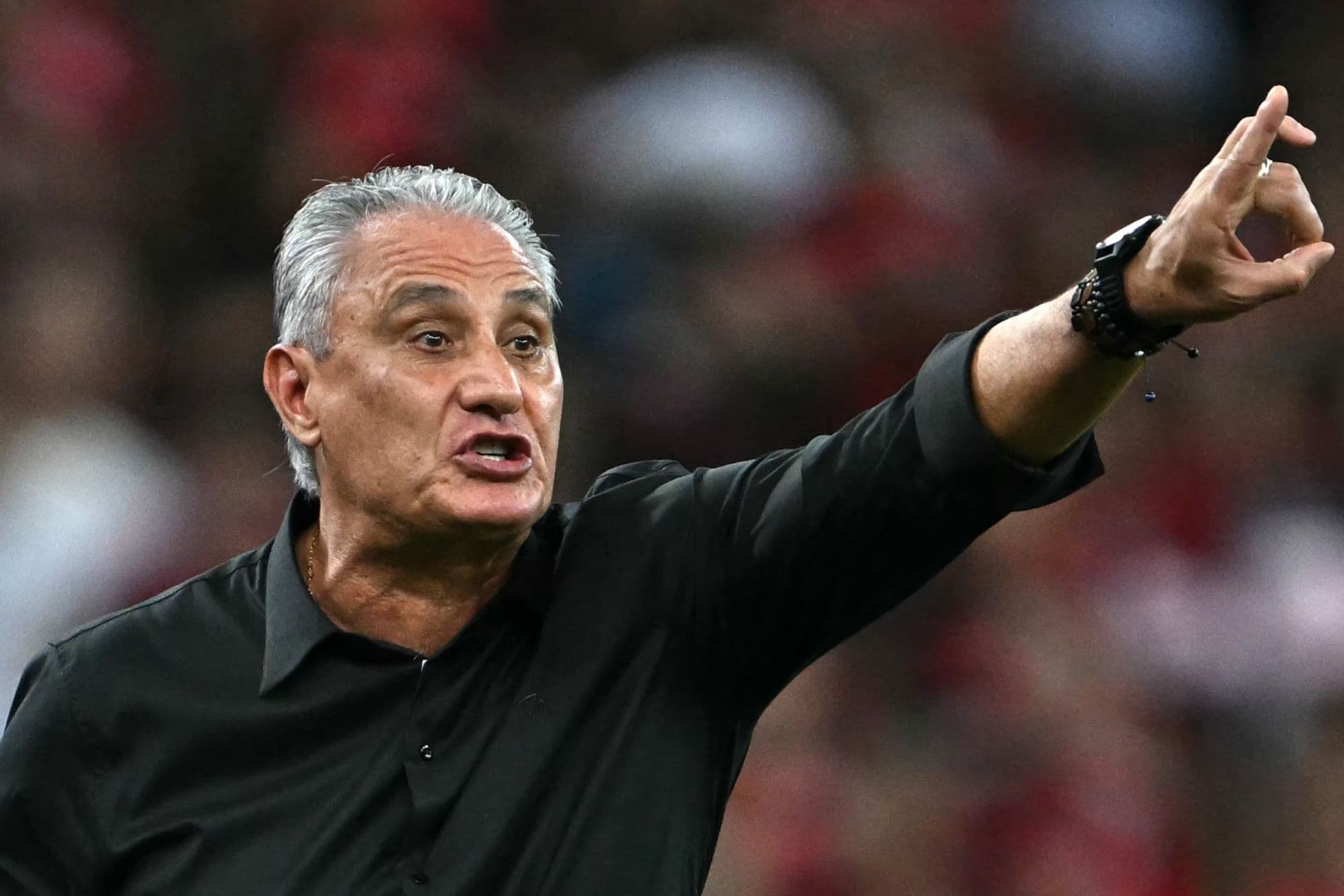 Técnico Tite durante Flamengo x Millonarios