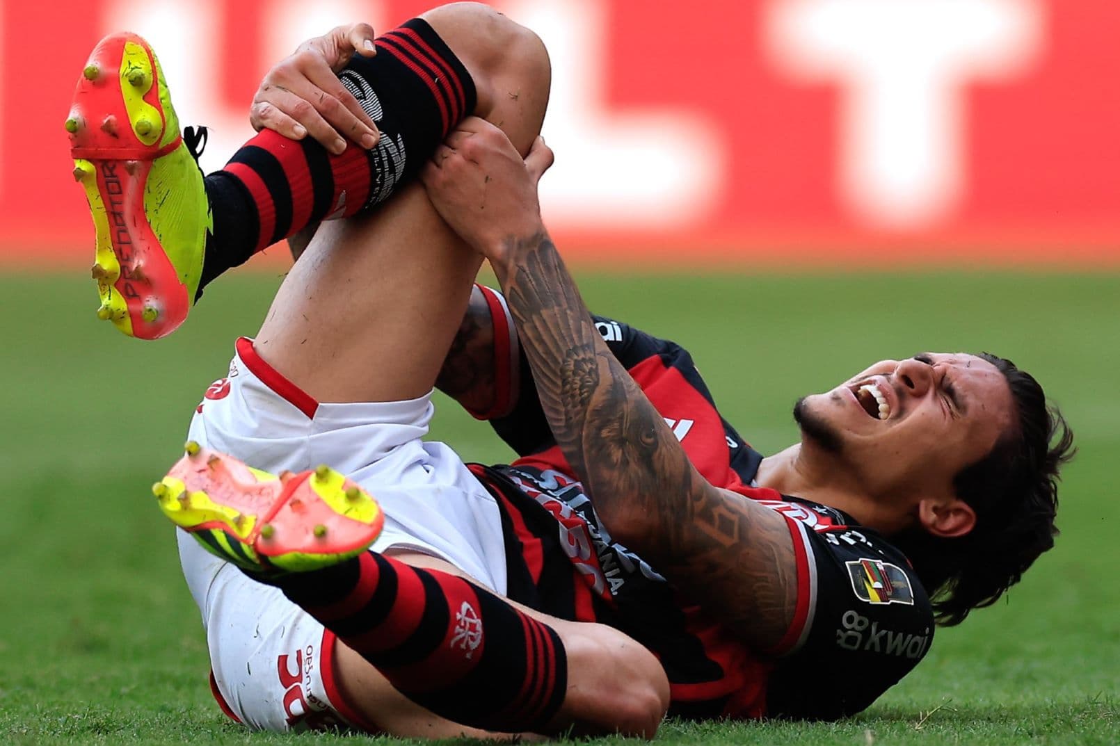 Pedro durante Flamengo x Corinthians, no Maracanã.