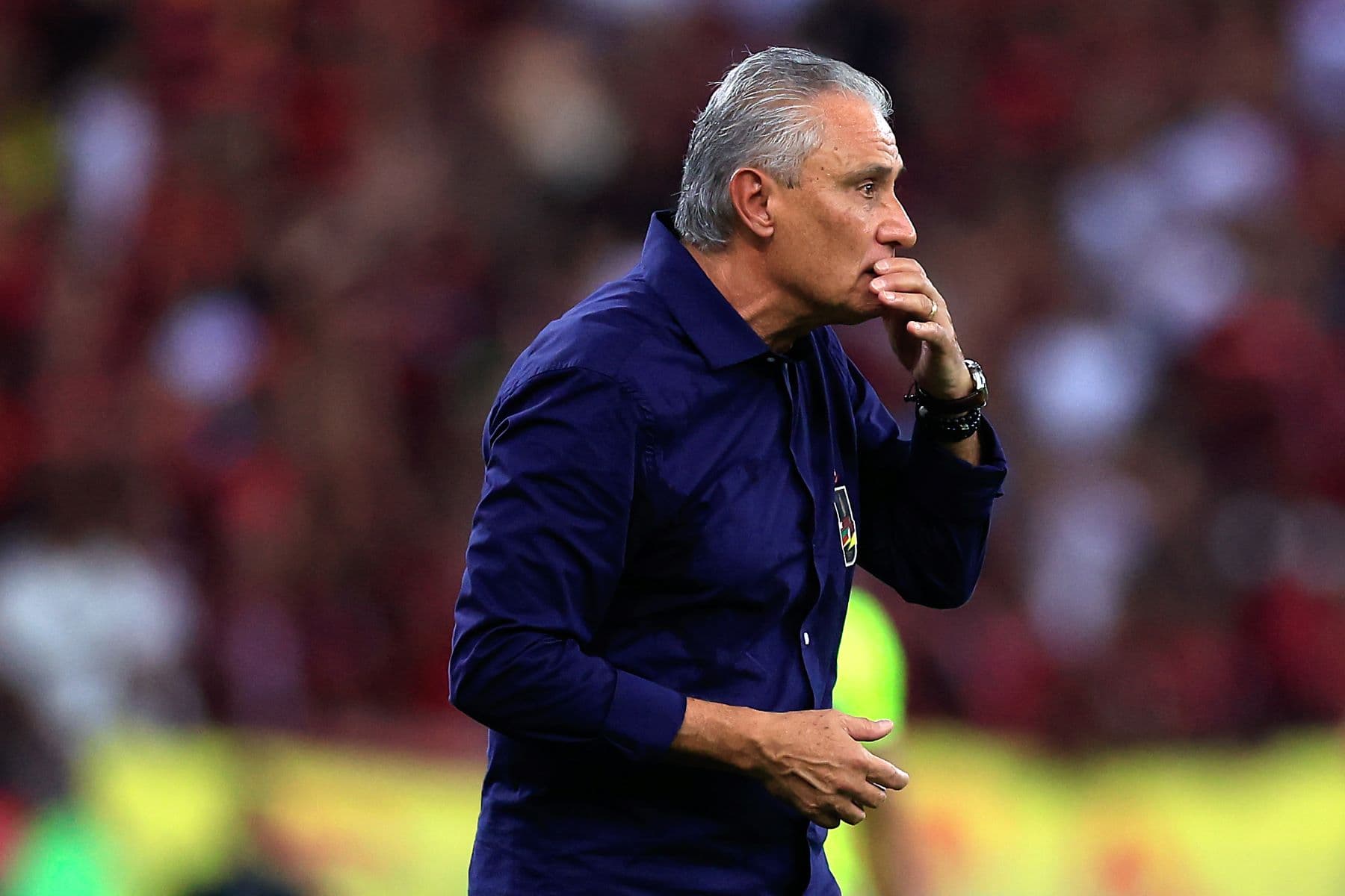 Tite durante Flamengo x Corinthians